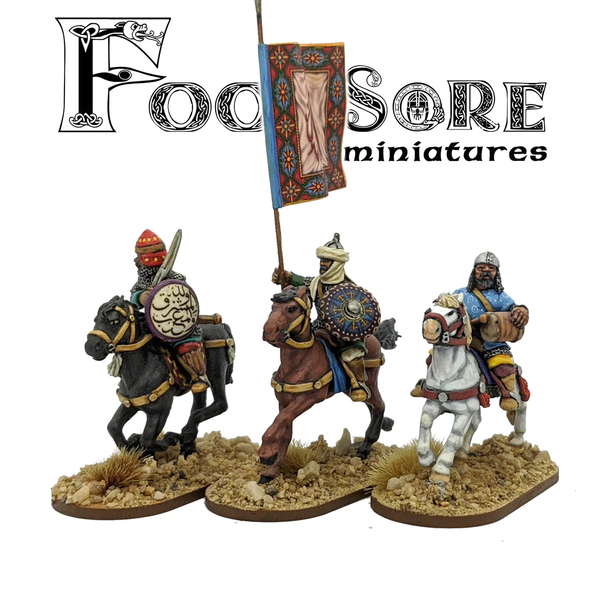 Arab Heavy Cavalry Command 4 Figures Barons War Outremer