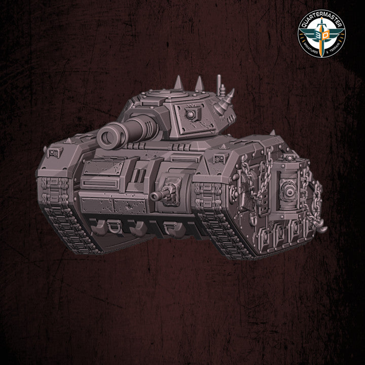 QM 3D Chaos Traitor Ogre Leman Russ Tank  40k Astra Militarum  Stargrave Xenos Rampant 28mm Resin