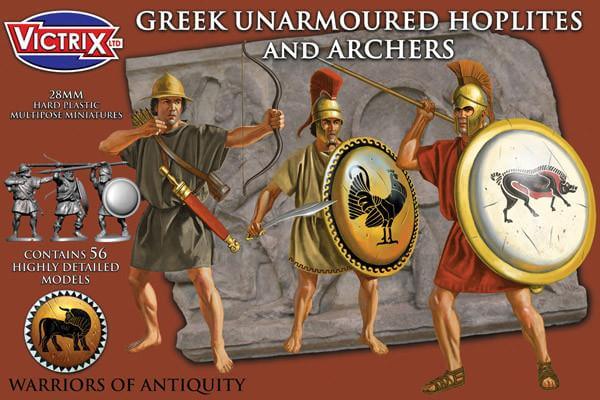 Greek Unarmoured Hoplites and Archers Victrix historical wargaming miniatures