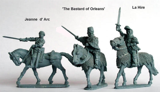 Jeanne d' Arc, La Hire, 'Bastard of Orleans' (all mounted) Perry