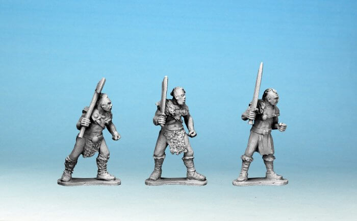 Half Orc Marauders with hand weapons and shields: Crusader Miniatures