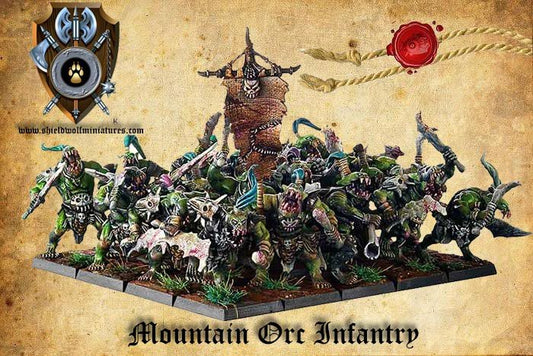 Mountain Orc Infantry: Shieldwolf Miniatues