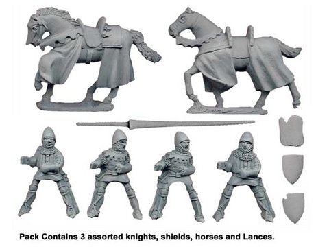 Knights with Lances: 100 Year War Crusader Miniatures