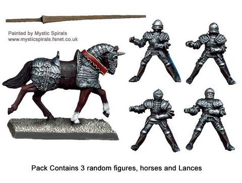 Mounted Men-at-Arms with Lances upright: Crusader Miniatures