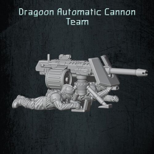 QM 3D Solarian Dragoons Autocannon Team 40k Astra Militarum Stargrave Xenos Rampant 28mm Resin