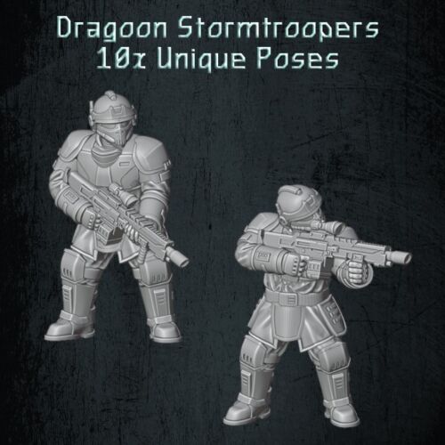 QM 3D Solarian Stormtrooper Squad x 10 40k Astra Militarum  Stargrave Xenos Rampant 28mm Resin