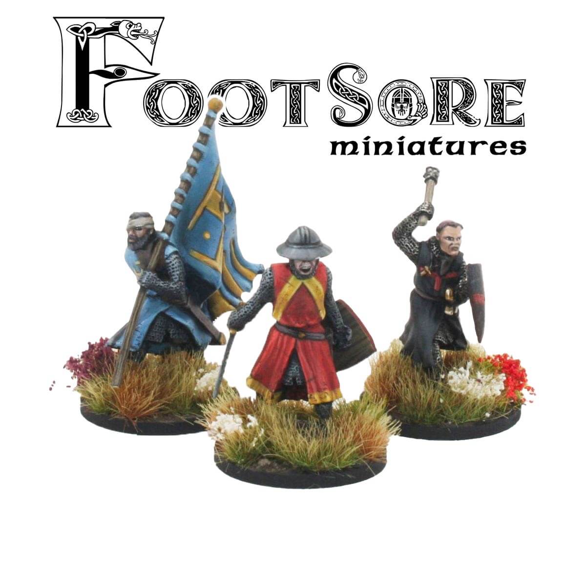 Veteran Sergeant Command Group Footsore medieval historical miniatures